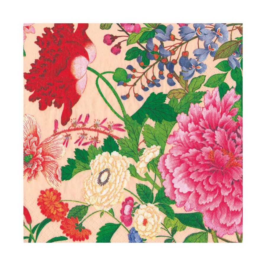 Caspari - A Profusion Of Flowers Shell Pink, 40 x 40 cm