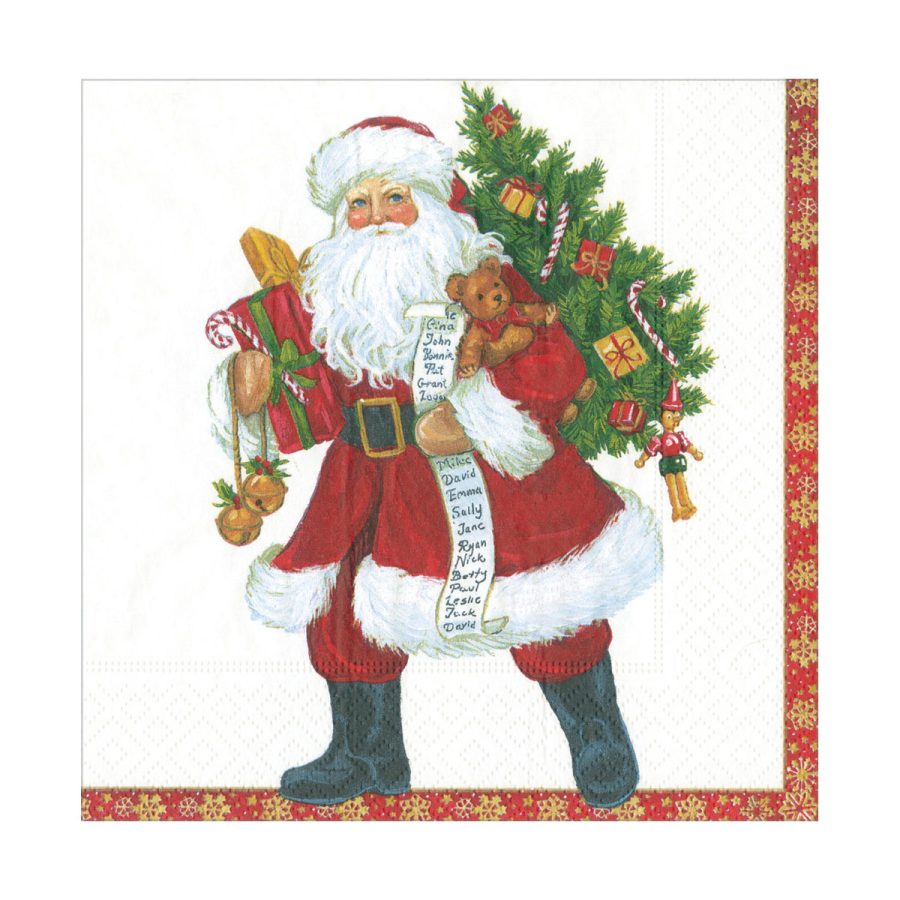 Caspari - Lynn Haney Santa, 40 x 40 cm