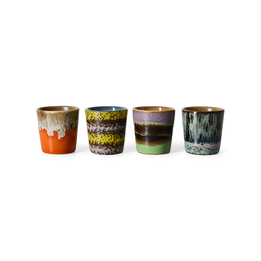 HKLIVING - 70s Ceramics Äggkoppar Bright set om 4