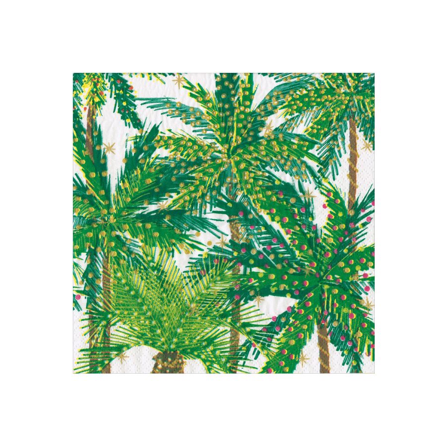 Caspari - Palm Trees With Lights, 33 x 33 cm