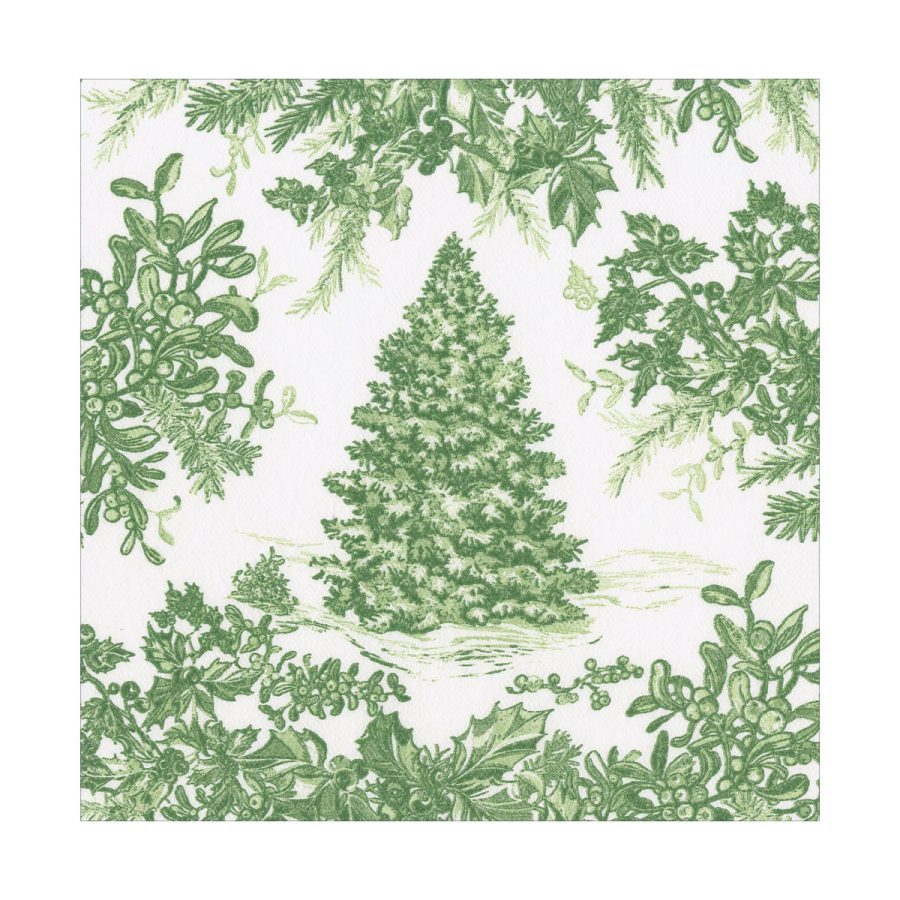 Caspari - Christmas Sage/White Airlaid, 40 x 40 cm